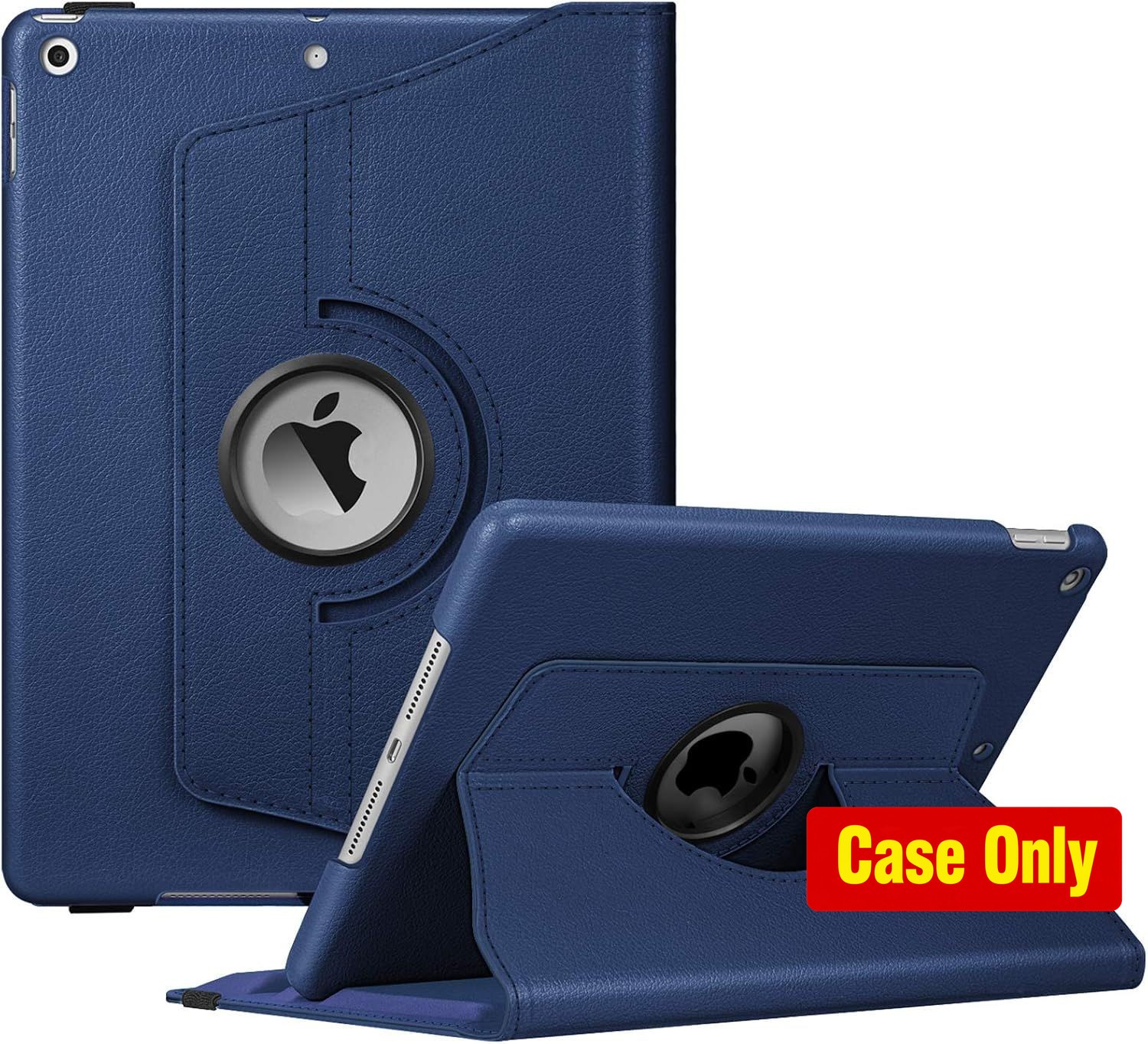 Shockproof Case for 10.2 Inch iPad 9th/8th/7th Gen, 360° Swivel Stand, Navy