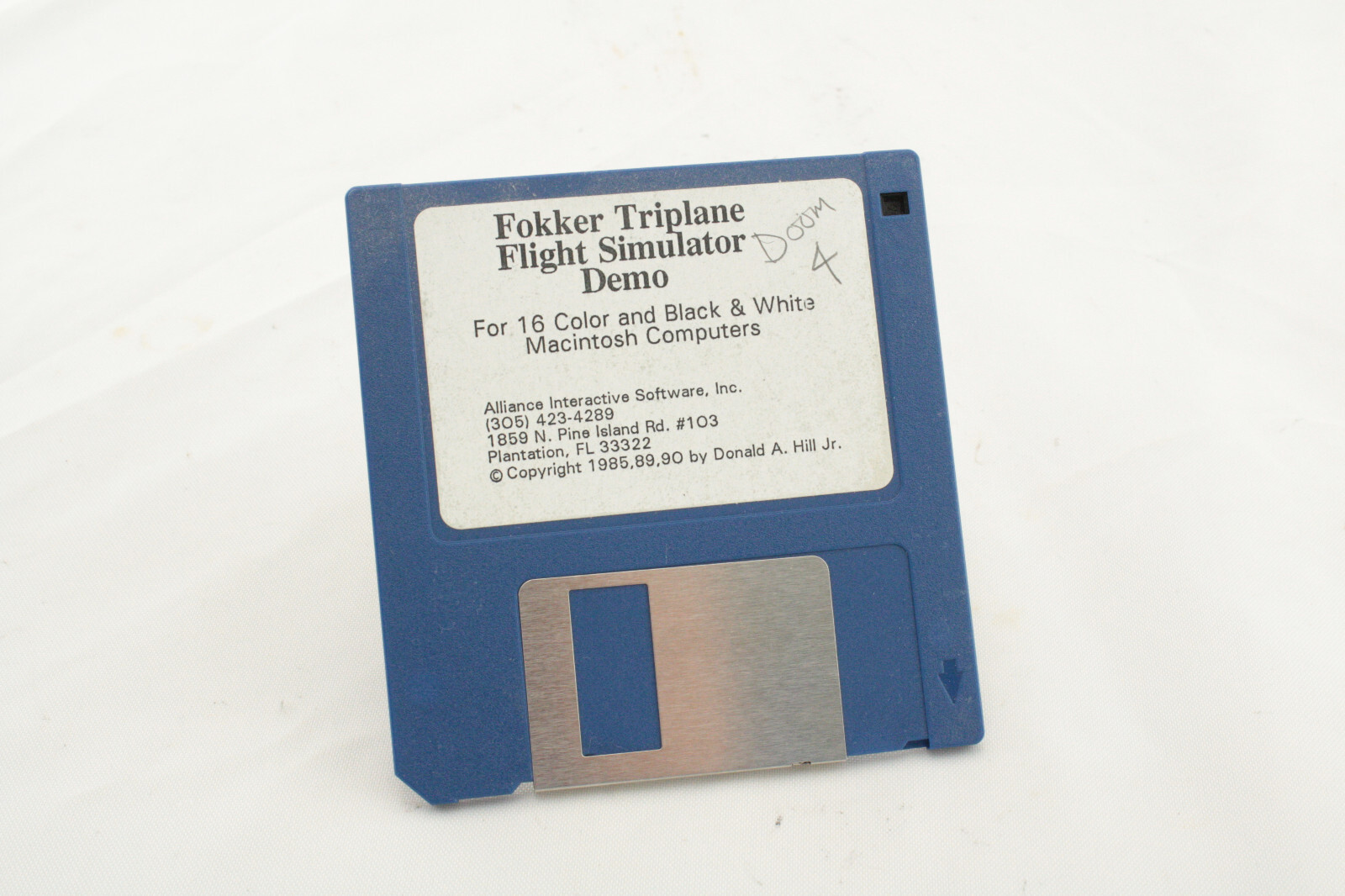 Ultra-Rare Fokker Triplane Flight Simulator Demo 3.5" floppy disc for Macintosh