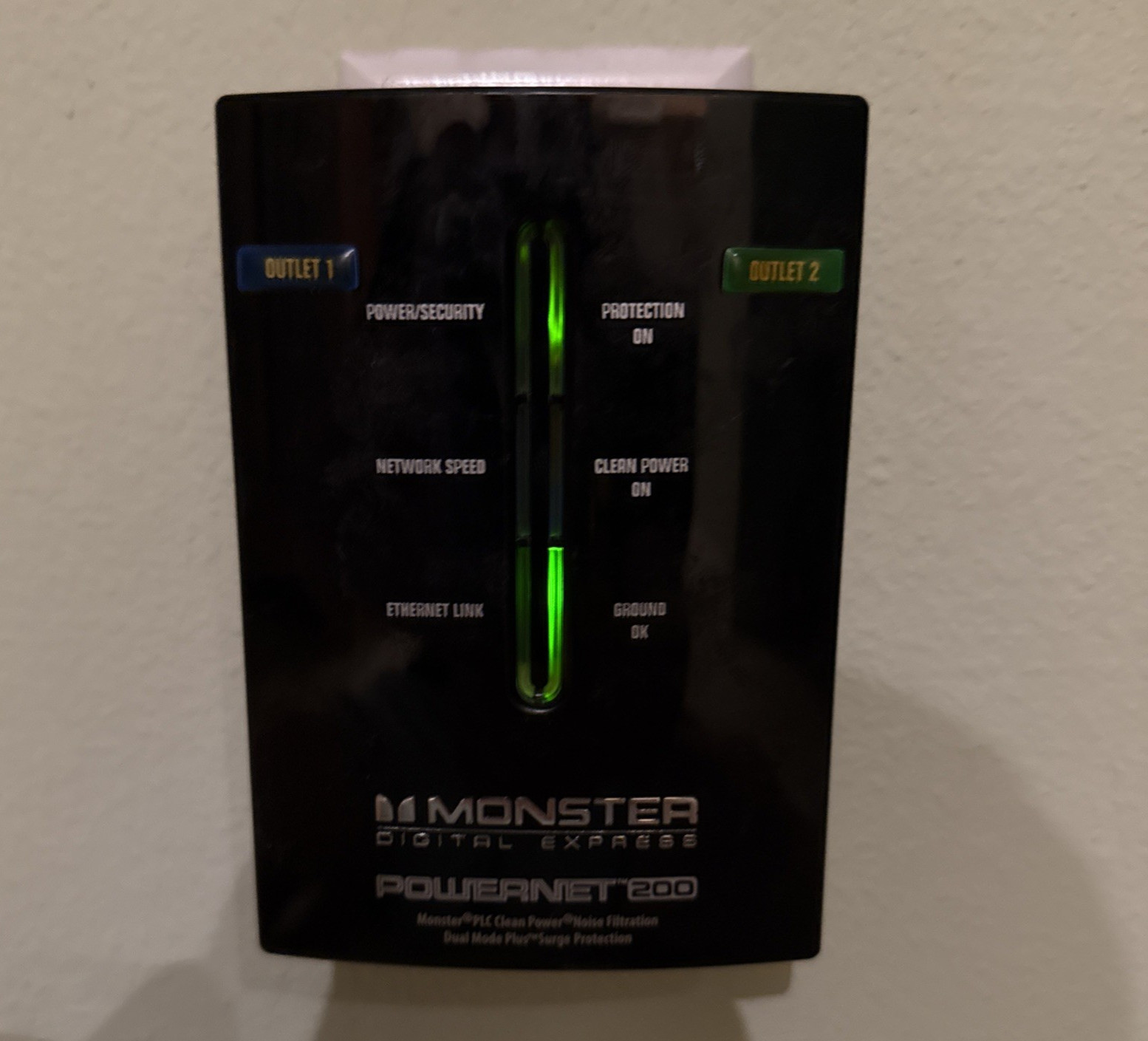 Monster Power Digital Express POWERNET 200 ETHERNET POWERLINE (2) PAIR 200 mbps