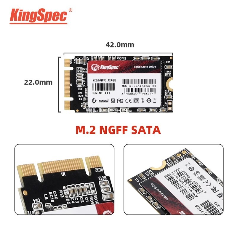 Kingspec M.2 SATA 1TB SSD 2242 NGFF Solid-State Drive Sata III 6Gb/S B+M Key