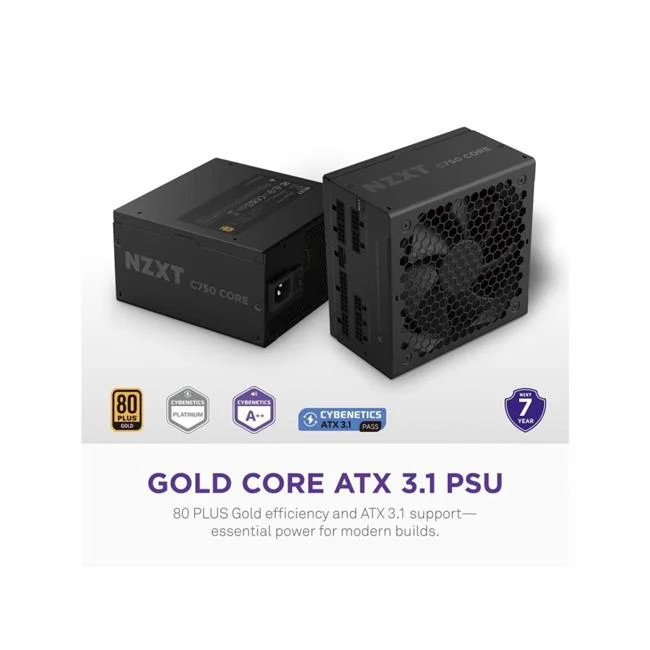 C750 Core 750W 80 Plus Gold Fully Modular ATX 3.1 Power Supply US Cord Black