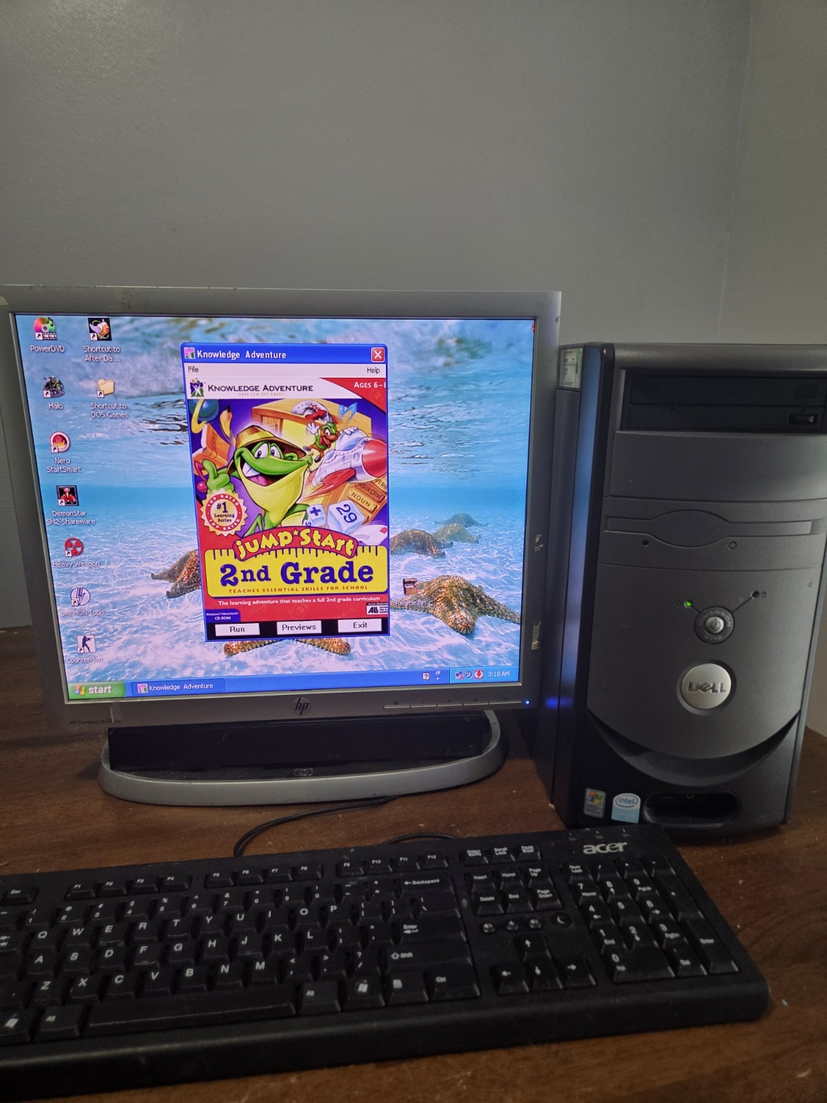 RESTORED/w SSD RETRO DELL GAMING DUAL BOOT WINDOWS 98 XP DELL DESKTOP DOS BOX