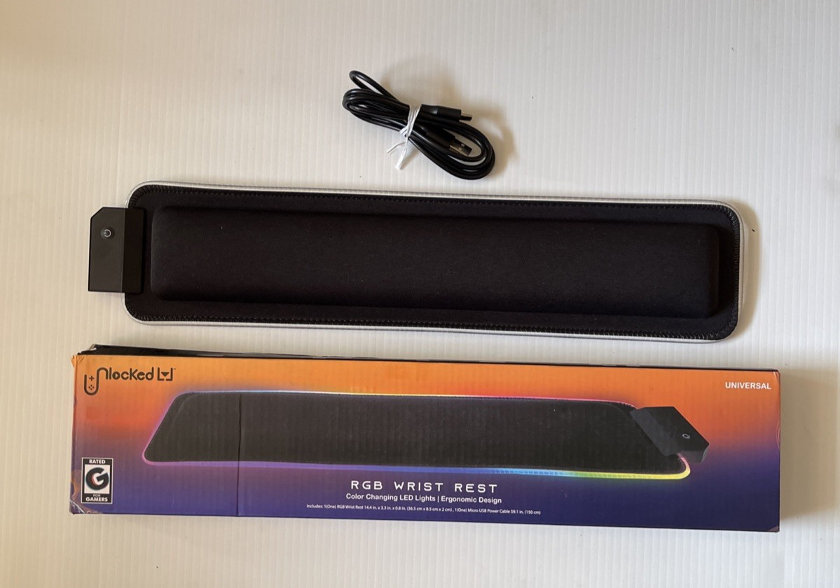 unlocked RGB Backlit Gaming Wrist Rest Wrist Support for Keyboard Multicolor Led
