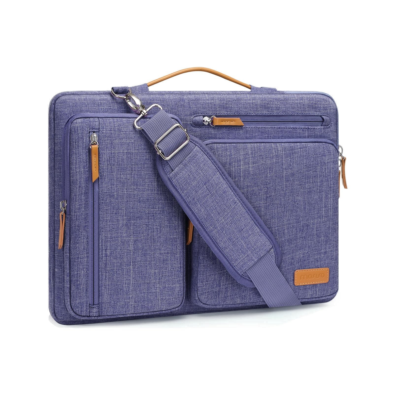 MOSISO 360 Protective Laptop Shoulder Bag,15-15.6 inch 16 inch, Purple Orchid