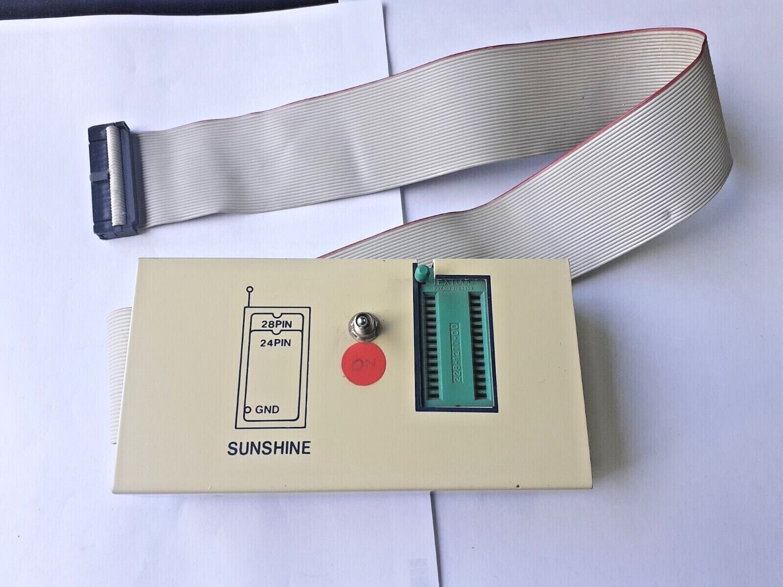 Sunshine Eprom Programmer PCB, IDC ribbon cable connected, ZIF socket