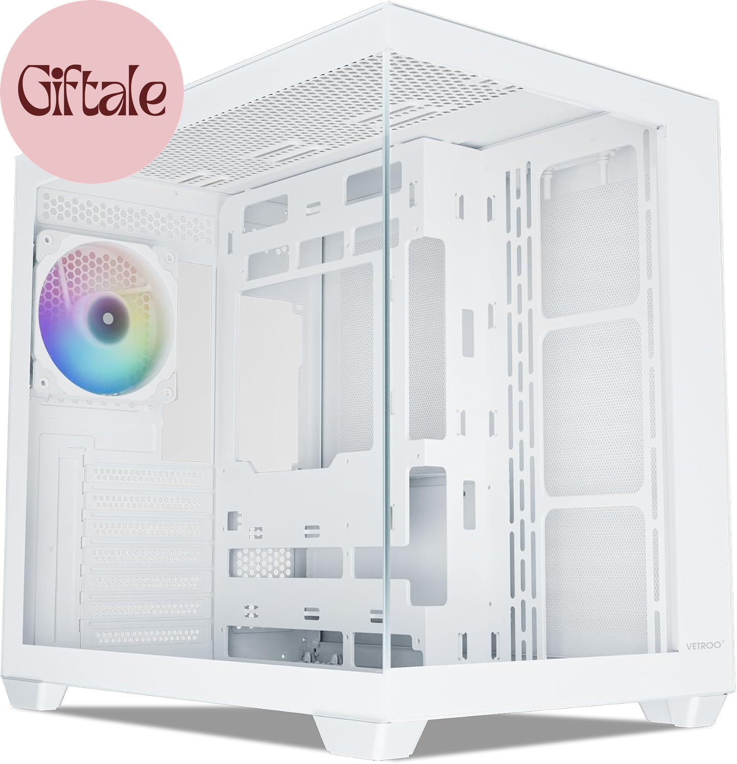 AL900 ATX PC Case with 270° Full View Tempered Glass, Pre-Installed ARGB & PWM F