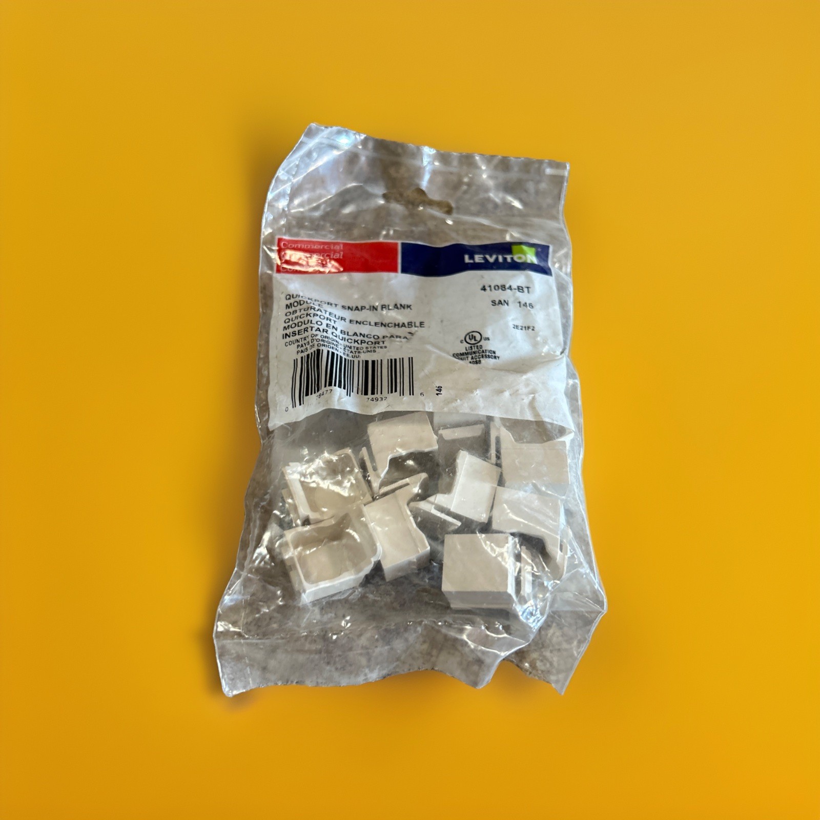 🔥Leviton 41084-BT QuickPort Snap-In Blank Insert — Light Almond ~ 10 Pack🔥