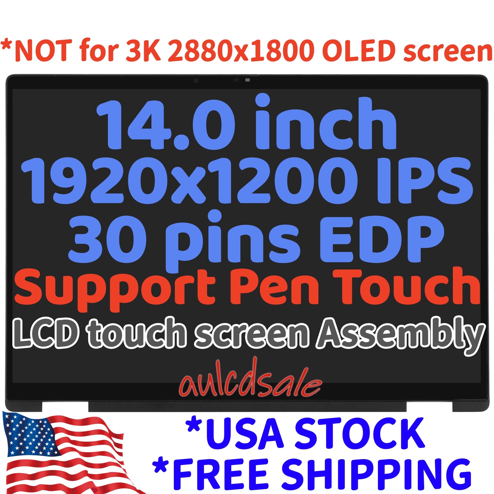 For HP OmniBook X Flip 14-FK0013DX 4 WUXGA LED 400 W/CBL New LCD Replacement IPS
