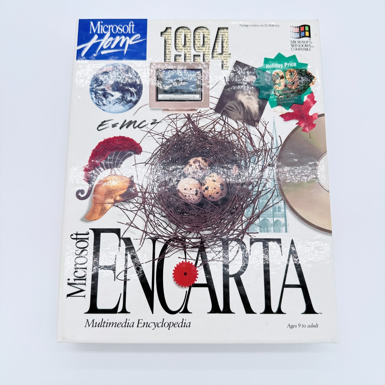 Microsoft Home Encarta 1994 Encyclopedia For PC CD-ROM Complete w/ Box