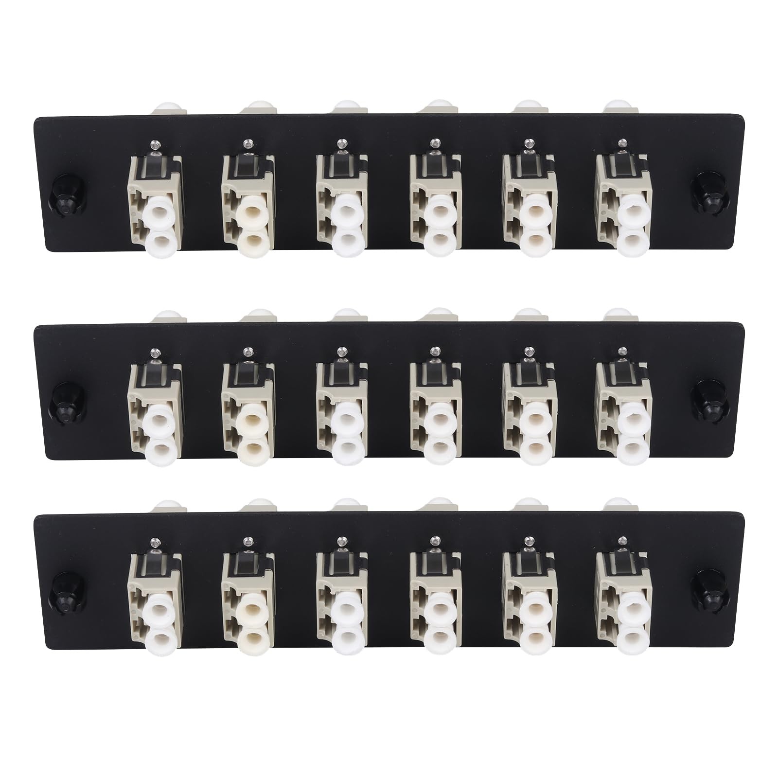 3 PCS 12 Fibers LC OM1/OM2 Duplex Multi Mode Patch Panel Multimode Adapters