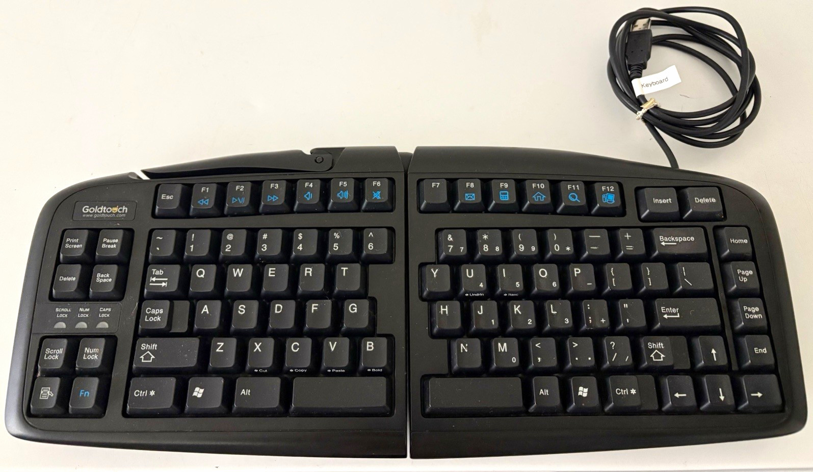 Goldtouch SK-2730 Adjustable Split Ergonomic USB Wired Keyboard, Black