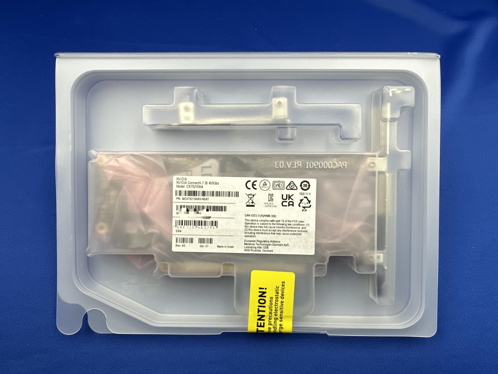 F/S MCX75210AAS-NEAT NVIDIA Connectx-7 400gb/s Ndr Ib 1-port Osfp Pcie 5.0 X16