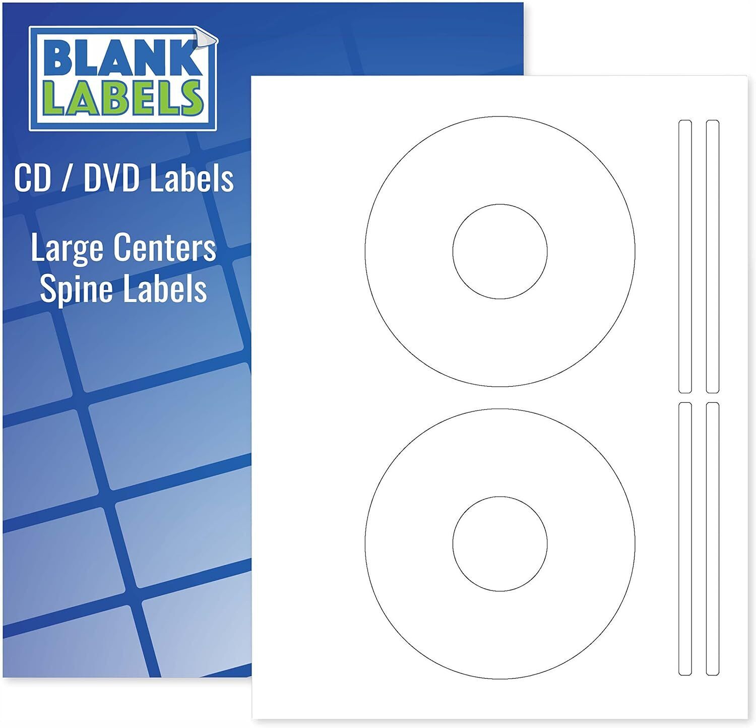 CD DVD Labels from Memorex Large Core Compatible Permanent White Matte and Laser