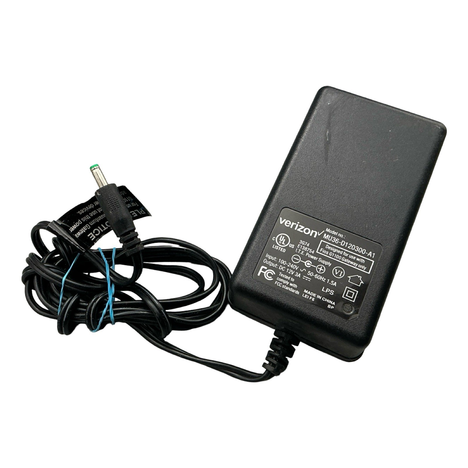Verizon Fios G1100 Quantum Gateway Power Adapter MU36-D120300-A1 12V 3A Black
