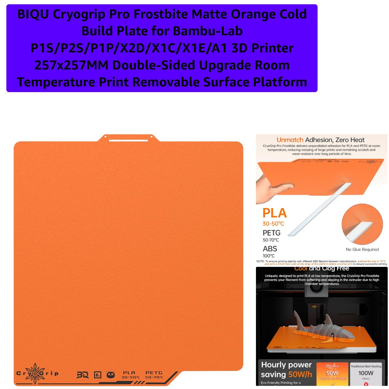 Eco-Friendly CryoGrip Pro Build Plate with Excellent Adhesion for Perfect Prints