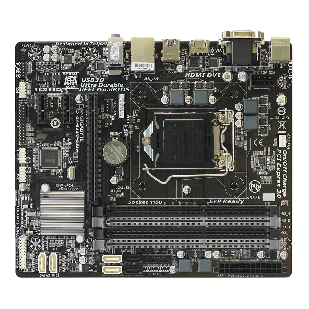 GIGABYTE GA-B85M-DS3H LGA 1150 Intel B85 Motherboard DDR3 With I/O