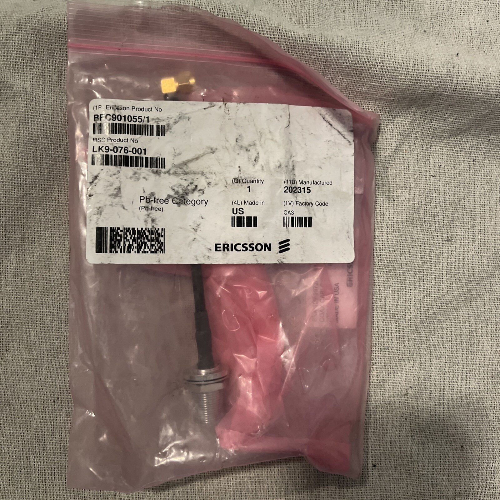 BFC901055/1 ERICSSON RBS 6601 GPS KIT, MNTG BRKT & COAXIAL CABLE