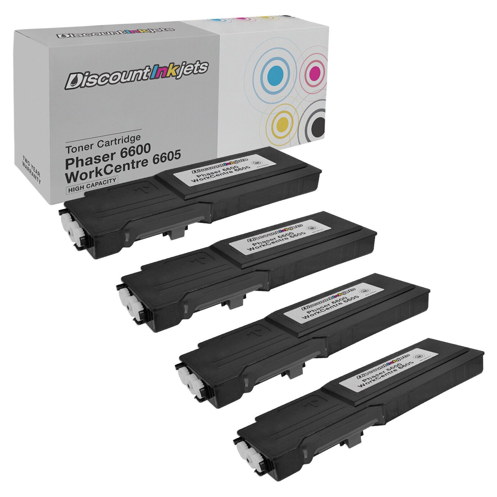 4PK BLACK Toner for Xerox Phaser 6600n High Capacity Cartridge WorkCentre 6605dn