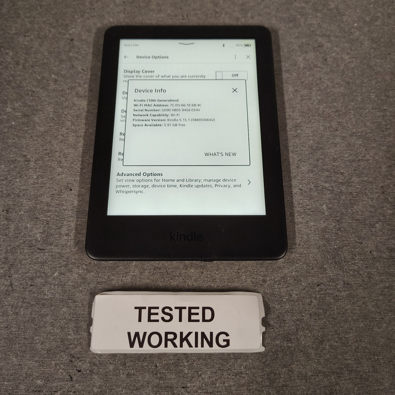 Amazon Kindle 10th Gen 8GB eBook Reader - J9G29R  - Firmware