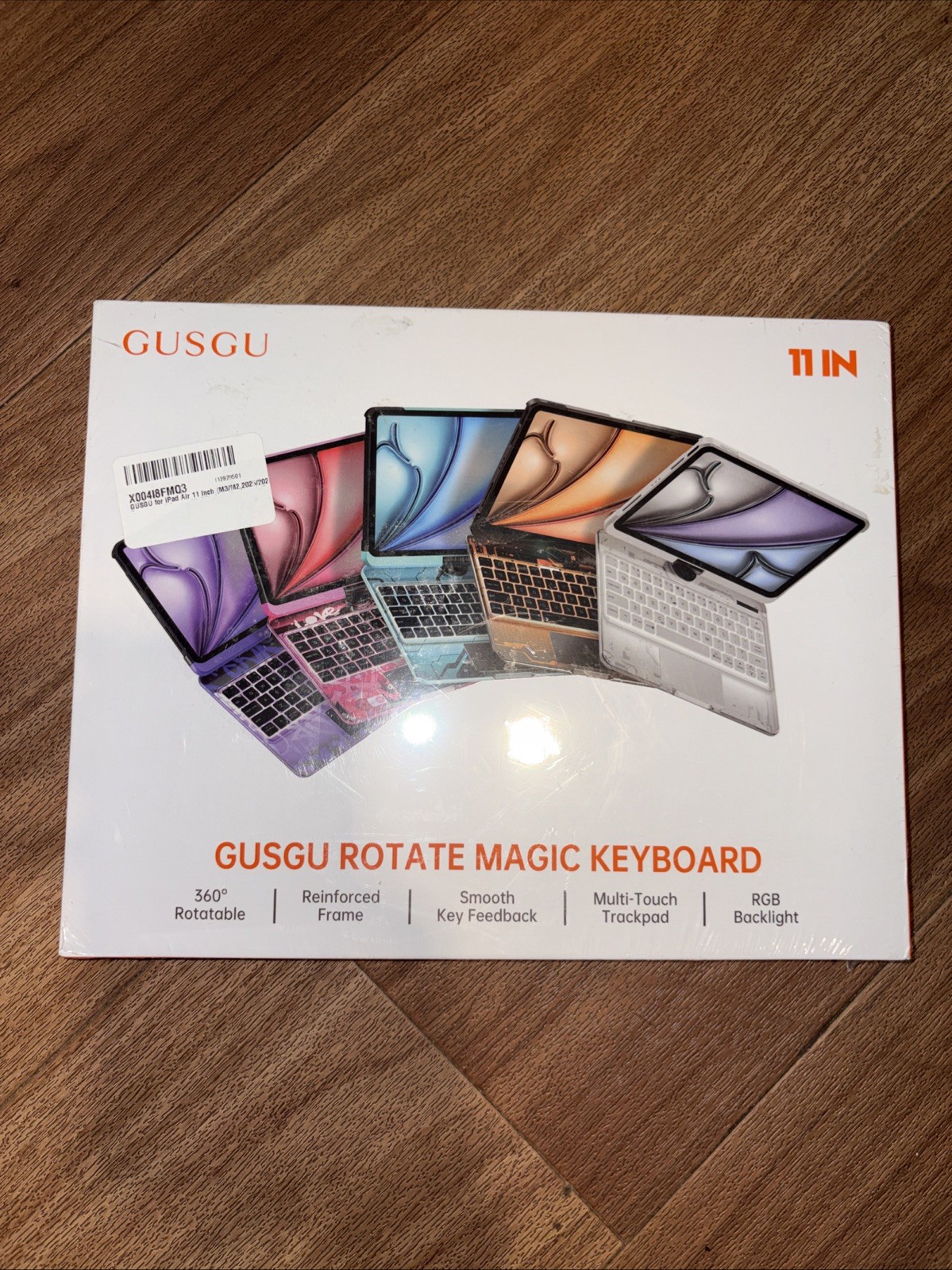 Gusgu Rotate Magic Keyboard With Multi-touch track Pad And RGB Light