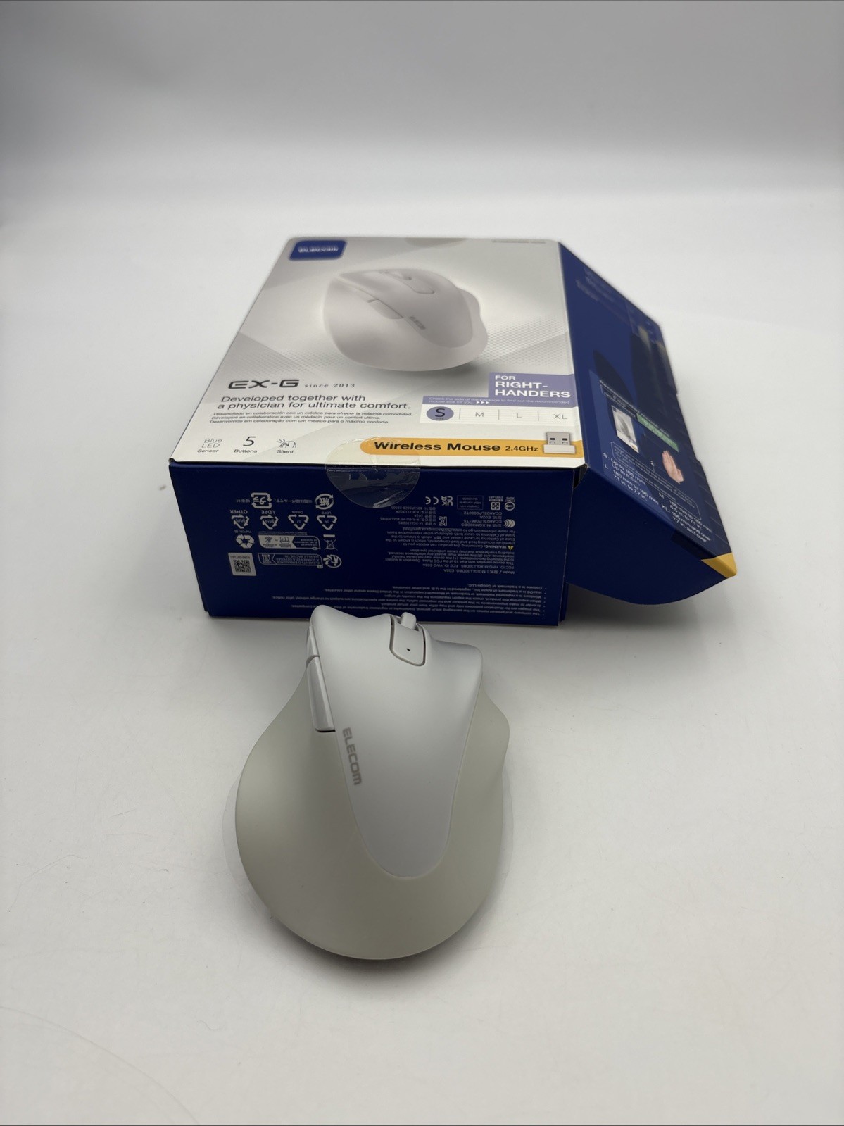 Elecom Wireless Mouse 2.4GHz 5 Buttons, Silent Click, Size:small