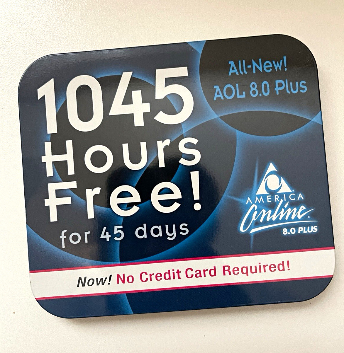 Vintage AOL 8.0 Plus CD 1045 Hours Free Tin Disc Inserts 2003 America Online