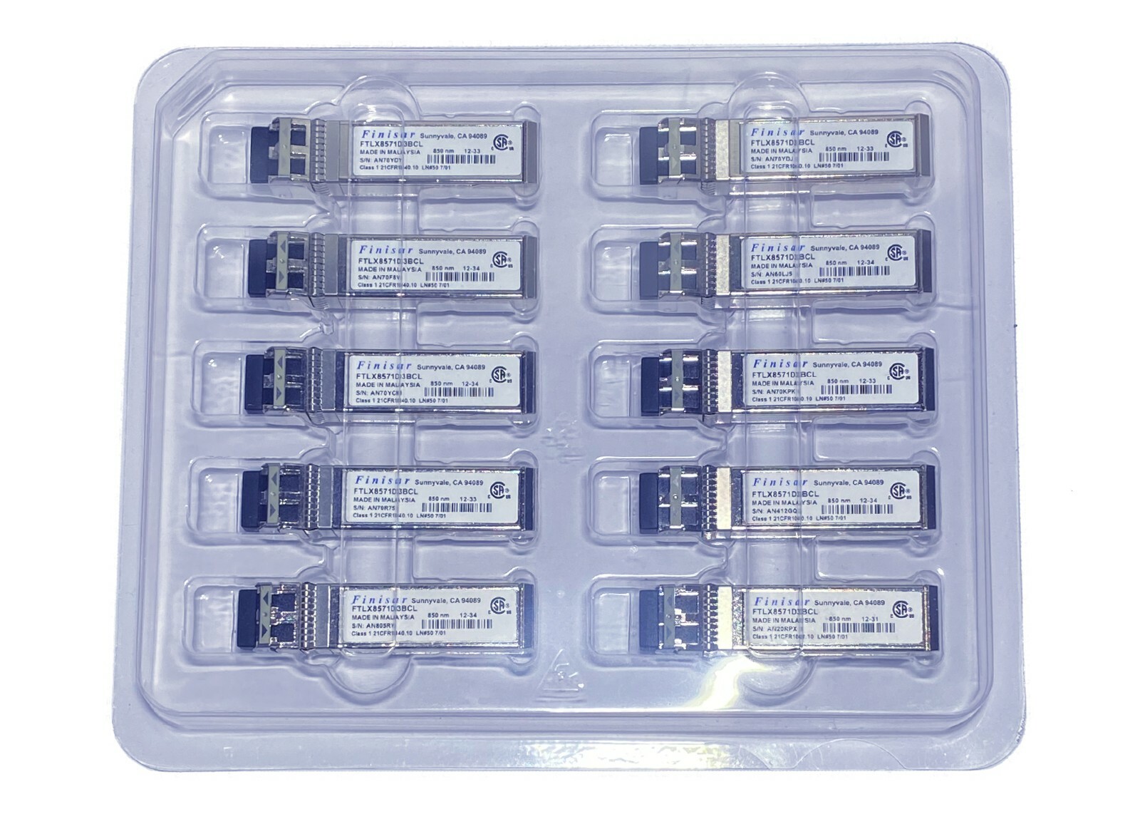 Finisar Fortinet FG-TRAN-SFP+SR FN-TRAN-SFP+SR FTLX8571D3BCL 850nm MMF
