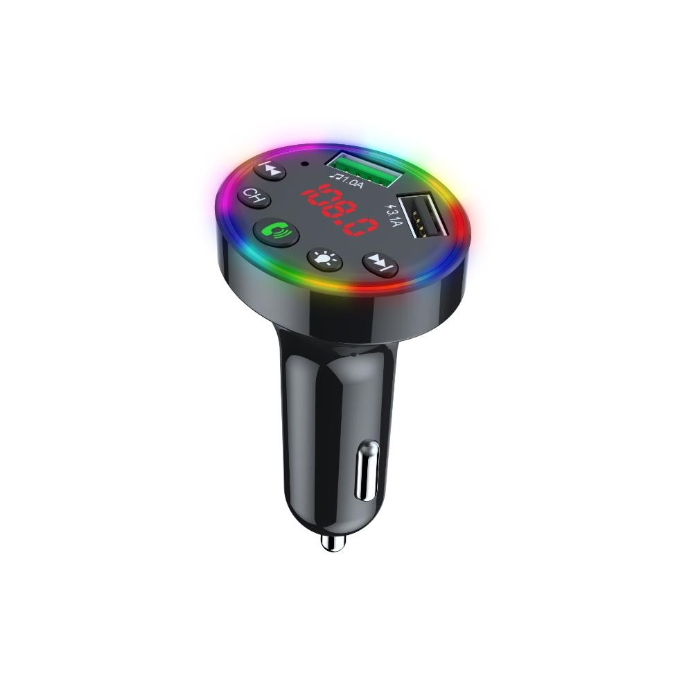 7 Color LED Dual USB Fast Charger Wireless Car FM Transmitter MP3 Player Adapter
