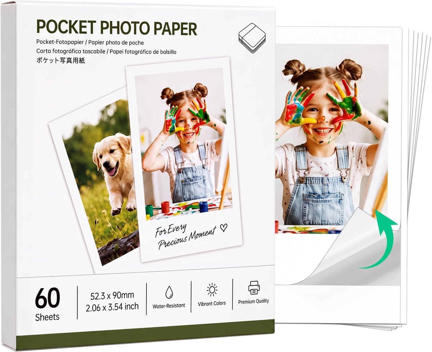 2x3 60 Sheets Self Adhesive Paper, Compatible with Nelko PP01 Printer Paper