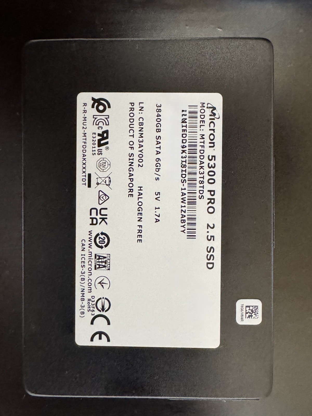 Micron 5300 Pro 3.84TB SSD (Solid State Drive)
