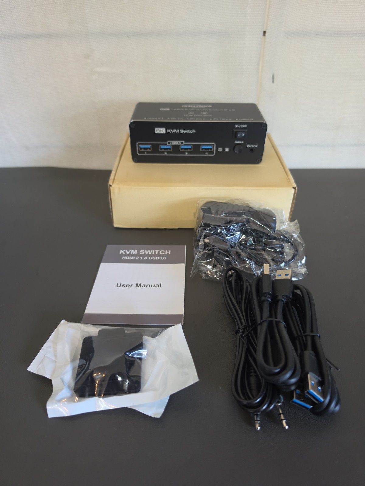 DEMAXBOOK 8K HDMI DP KVM Switch 2x2 Dual Monitor HDMI 2.1 DP 1.4 USB 3.0 Black