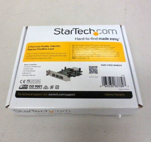 StarTech 3 Port Low Profile 1394 PCI Express FireWire Card PEX1394B3LP