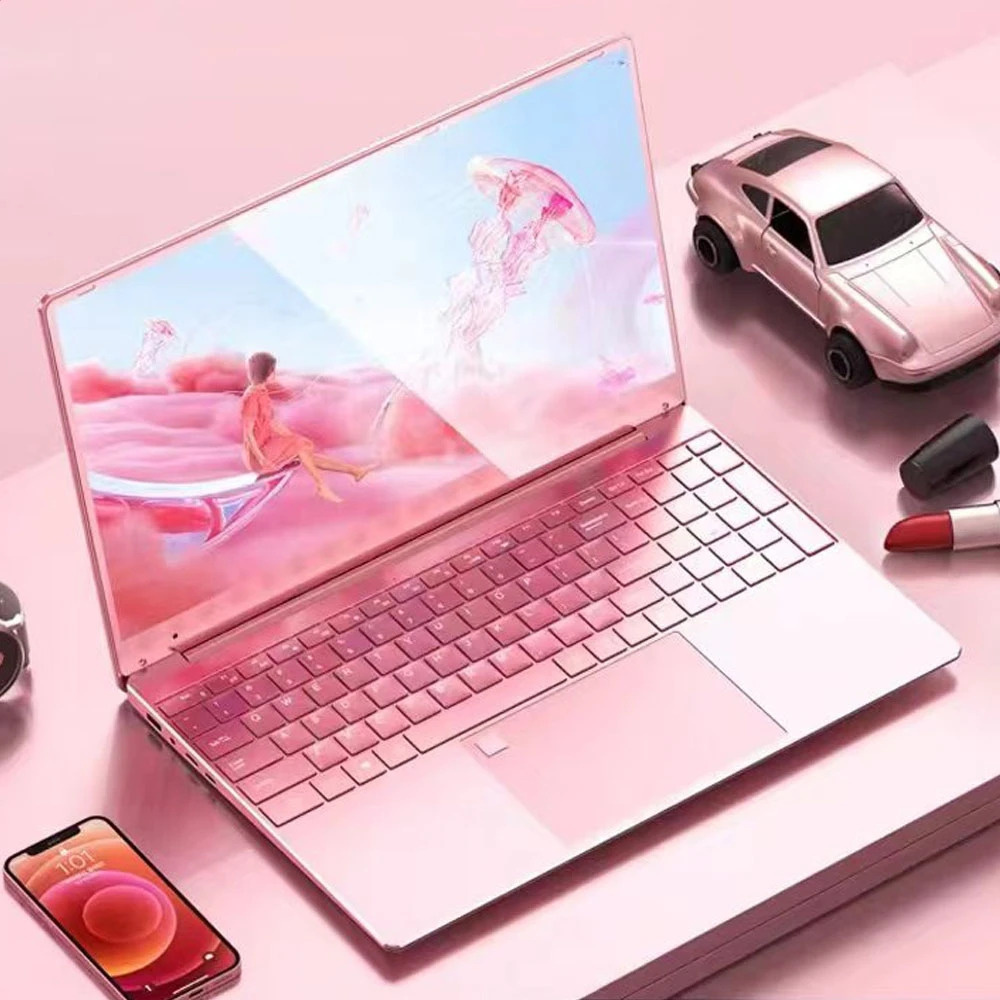 Woman Laptop Windows 10 Office Education Gaming Notebook Pink 15.6“10Th Gen Inte