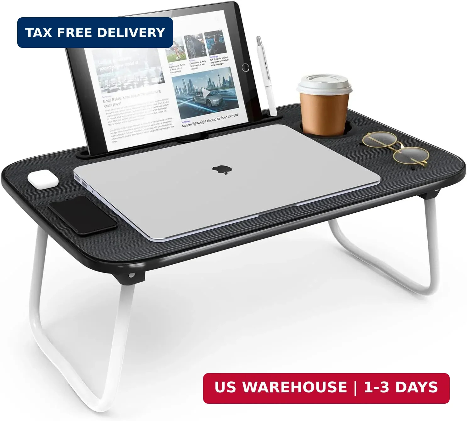 Nestl Lap Desk Bed Table Tray, Portable Laptop Stand for Desk & Bed 19"x12"