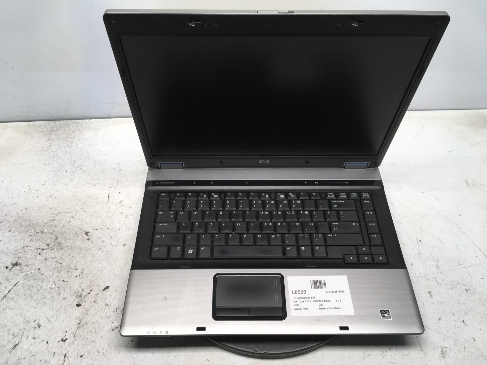 HP Compaq 6730B Intel Core 2 Duo P8600 2.4GHz 4 GB NO HDD