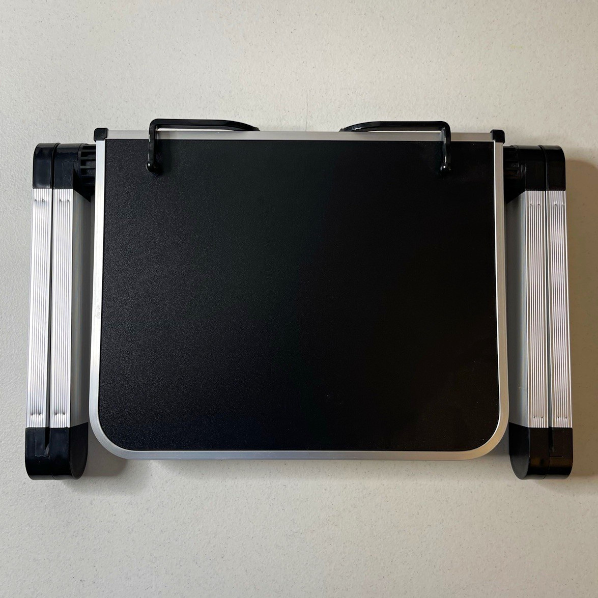 Adjustable Foldable Aluminum Laptop Desk Stand Riser, Silver/Black