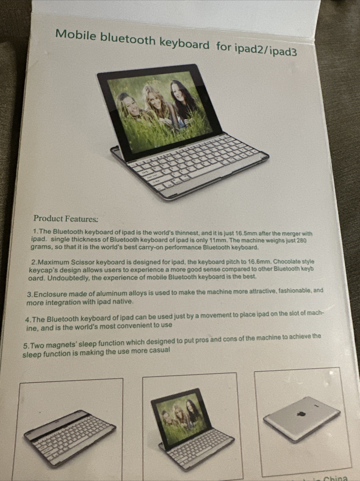 Mobile Bluetooth Keyboard For ipad2/iPad 3