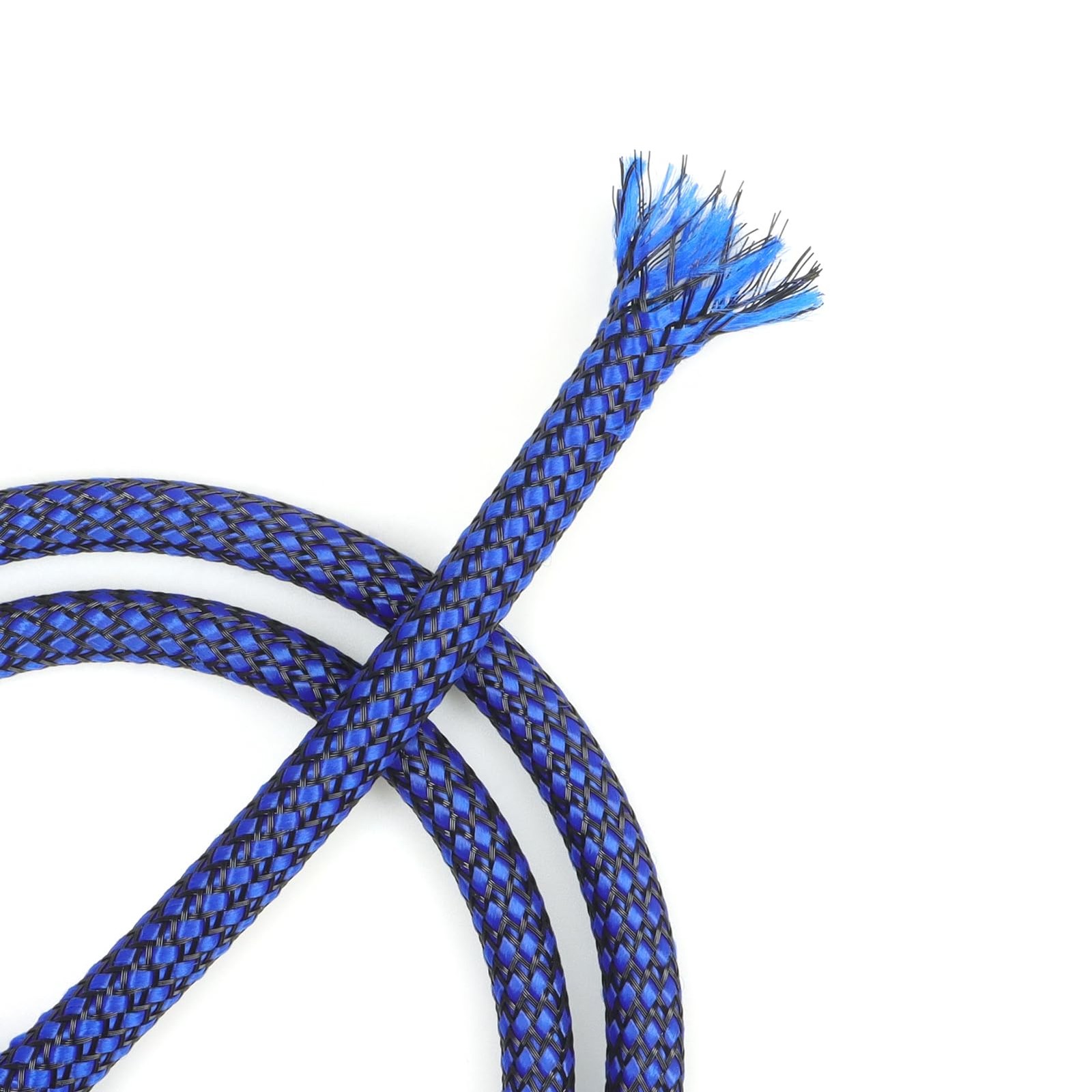 Youbo Expandable Braided Cable Sleeve Blue Black 8mm 49ft