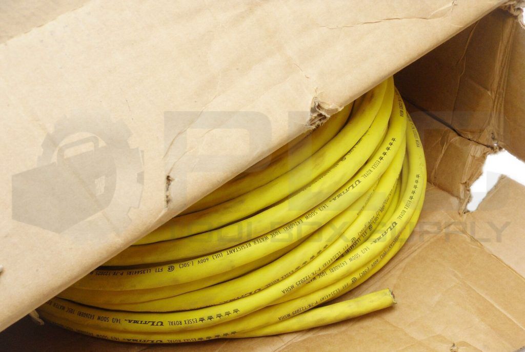 NEW ESSEX ROYAL SOOW V9631-78-04 FLEXIBLE CABLE 14/3 250' YELLOW 5-CROWN 600V