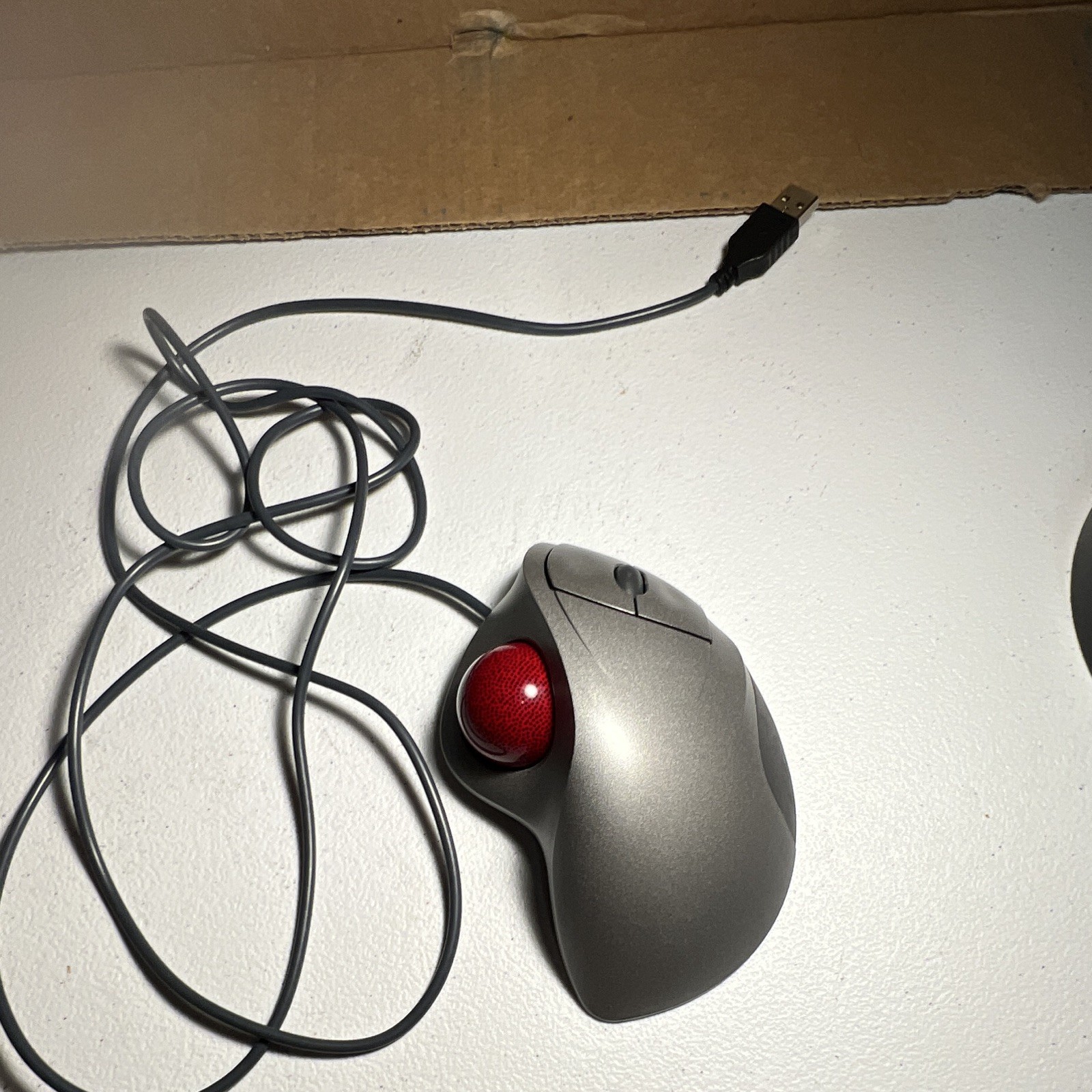 Logitech TrackMan Wheel USB Wired Optical Trackball  Gray/Red
