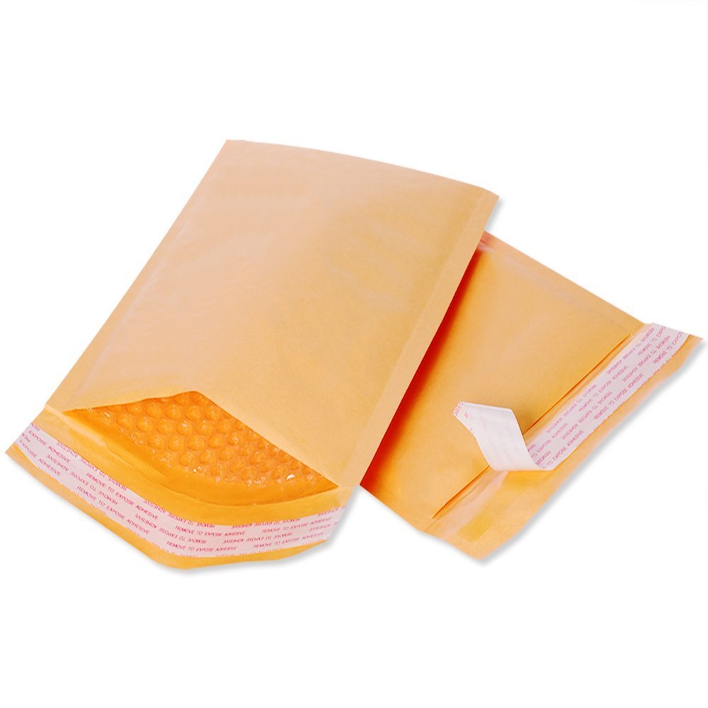 ProLine® 250 pcs #000 Kraft Bubble Envelopes Mailers 4X8 (Inner 4x7)