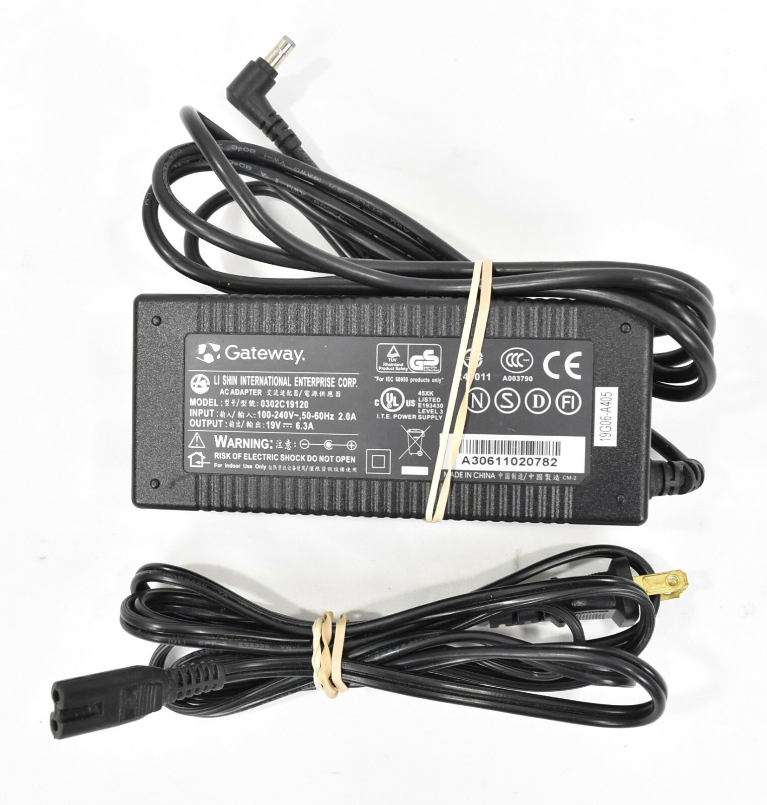 Gateway 0302C19120 Laptop AC Adapter 19V 6.3A 7210GX 7215GX S7200C CX200