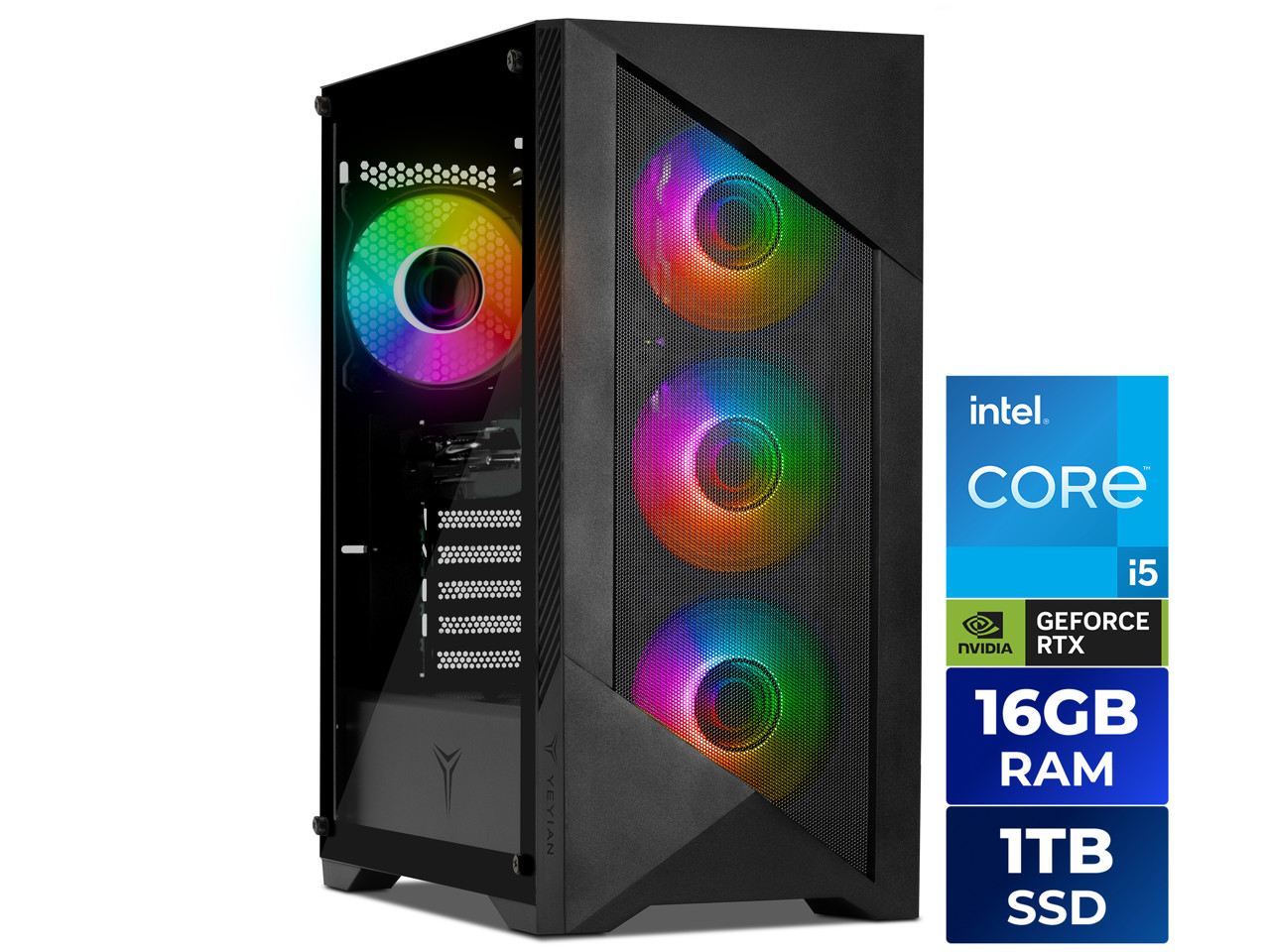 Yeyian Gaming Desktop PC Edge 44F0B-350P1N Intel Core i5-14400F 16GB DDR5 1TB NV