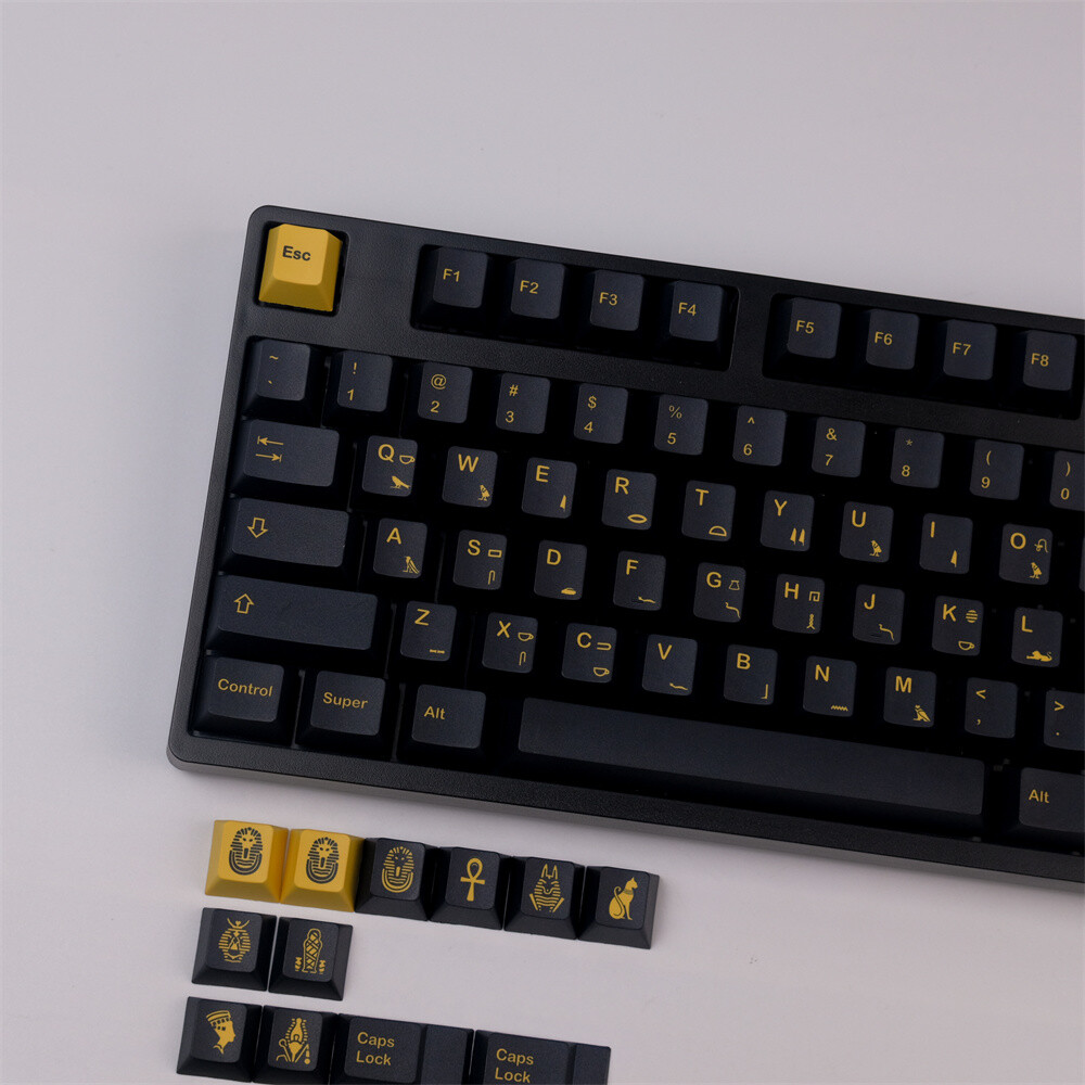 GMK Copy Egyptian Pharaoh Keycaps Set Dye-subbed Key Cap For Mechanical Keeb