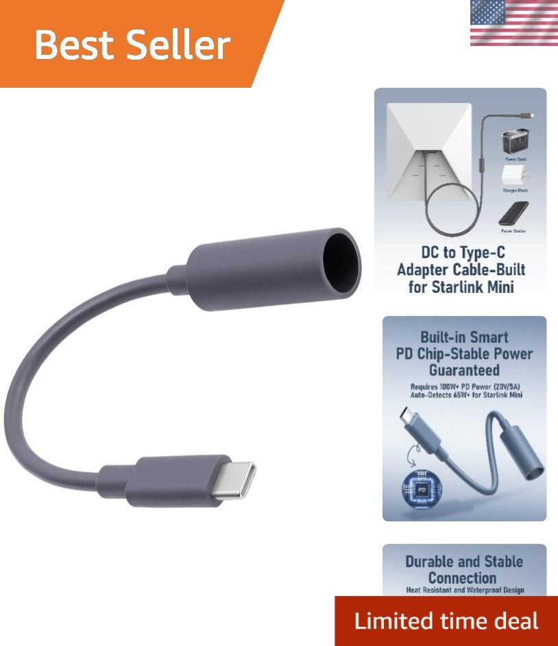 Starlink Mini Power Extension Adapter Cable 16AWG Waterproof DC5521 Connector...