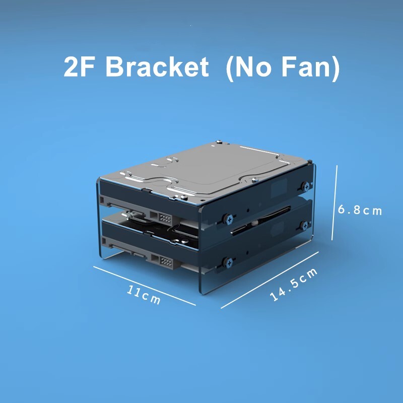 2/4/8/12 Bay Acrylic Hard Disk Rack 3.5 Inch HDD Bracket Holder Box Cage Case