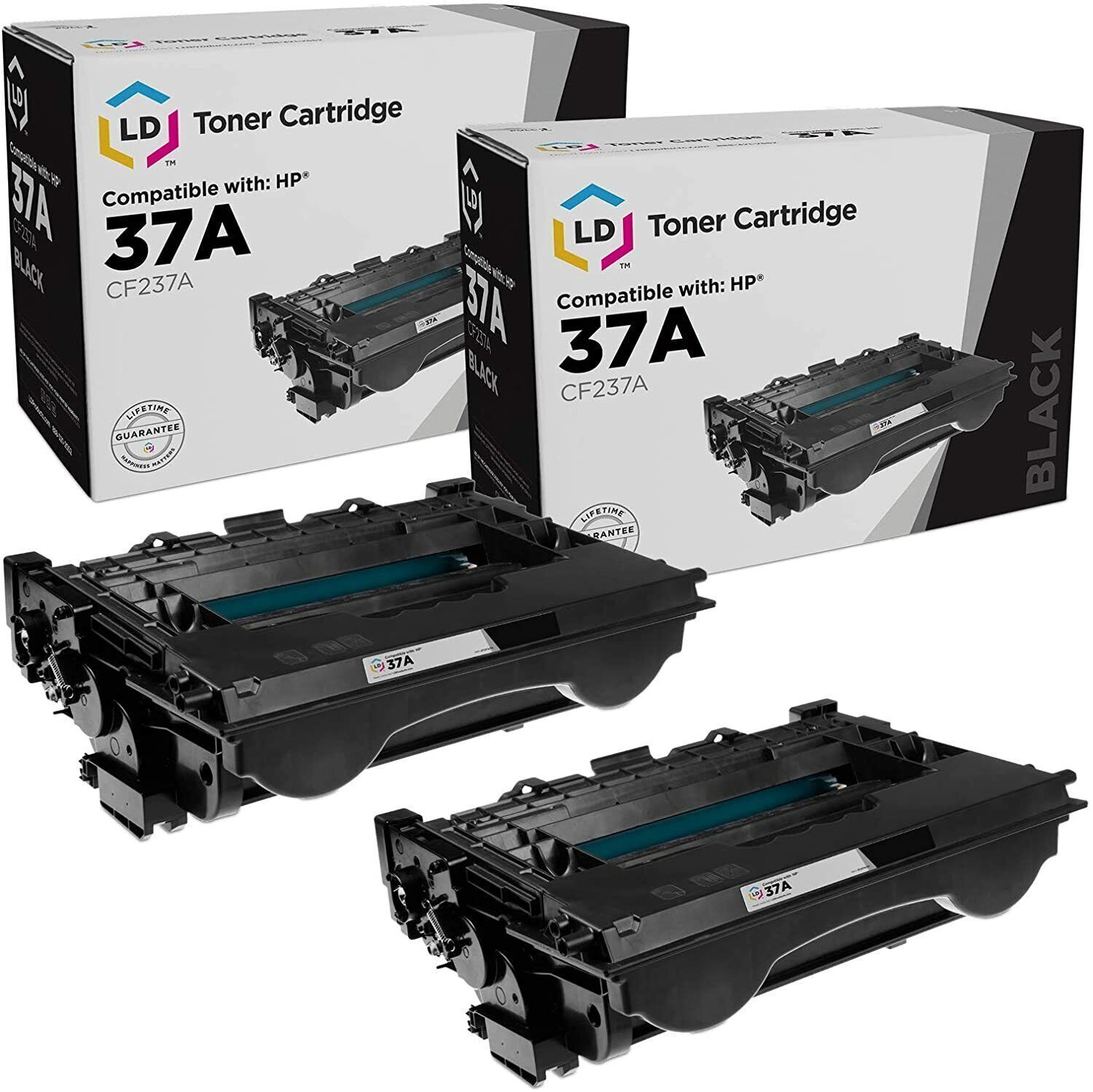 LD Compatible Replacement for HP 37A / CF237A Black Laser Toner Cartridge 2-Pack