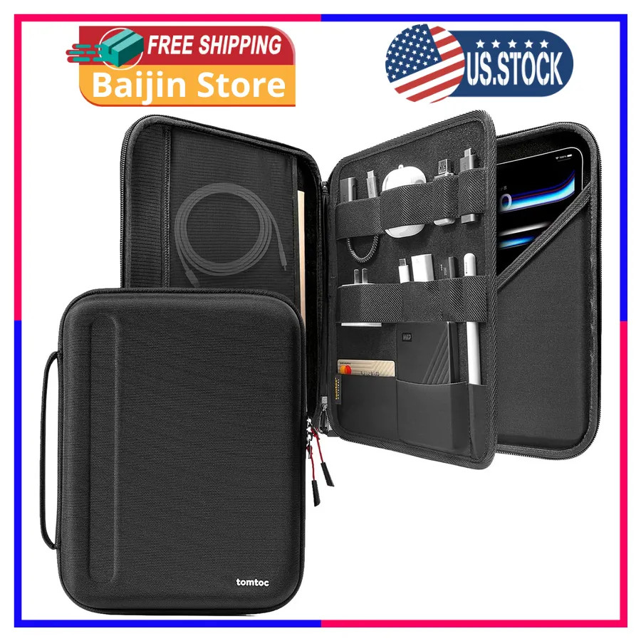 tomtoc Portfolio Case for 13 Inch iPad Air and iPad Pro with Accessories Pocket