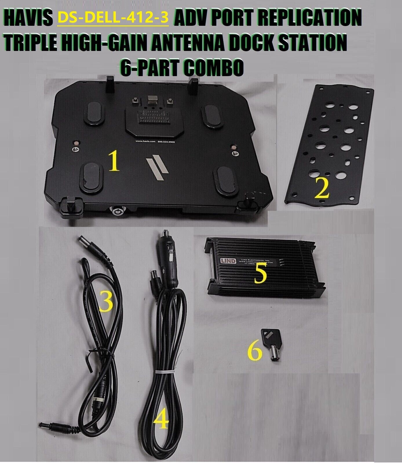 Havis DS-DELL-412-3 Adv Port Replication Triple High-Gain Antenna Dock Station A