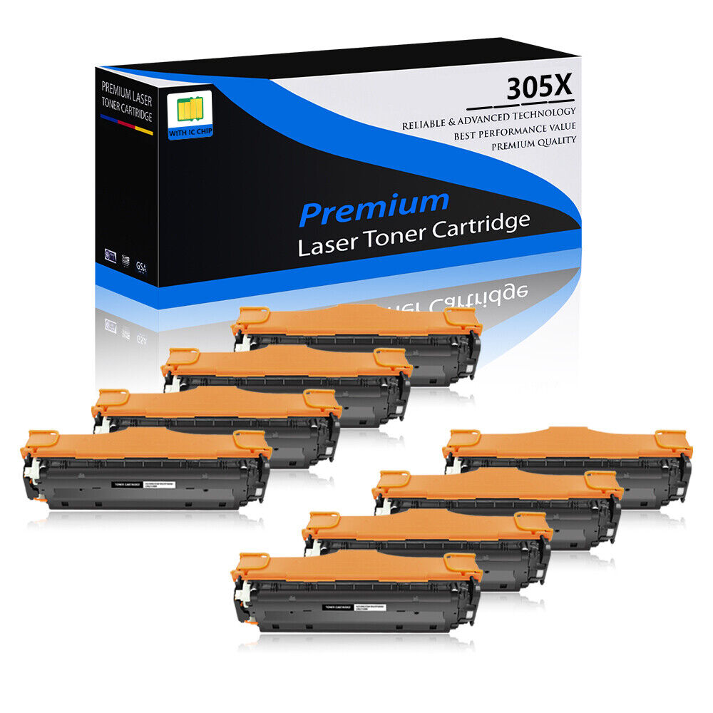 8PK CE410X 305X Black Toner Cartridge for HP LaserJet Pro 300 color MFP M375nw